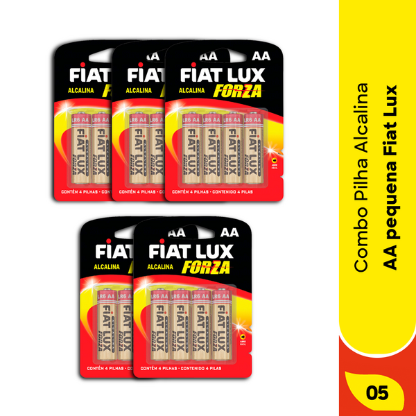 Kit Pilha Alcalina Aa Pequena Fiat Lux 20 Unidades