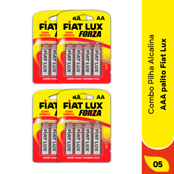 Kit Pilha Alcalina Aaa Palito Fiat Lux 16 Unidades