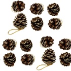 Kit Pinha Natural De Natal Glitter Dourado 4cm 18 Peças - Mag