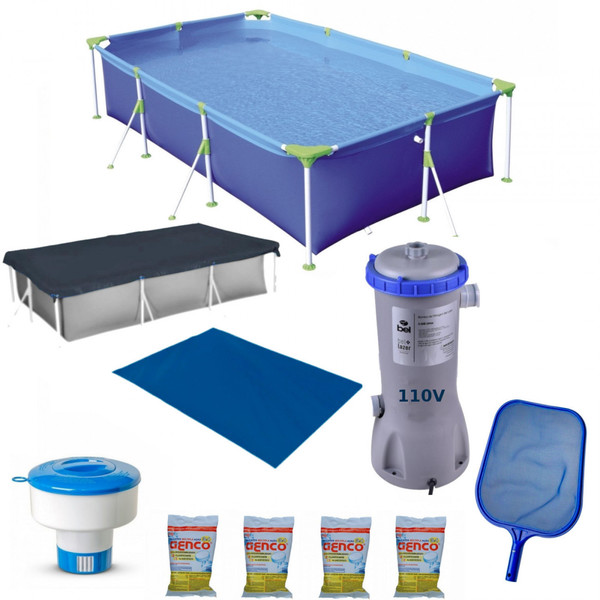 Kit Piscina 3700 L Capa Forro Filtro 110v Peneira Cloro Flutuador Leroy Merlin