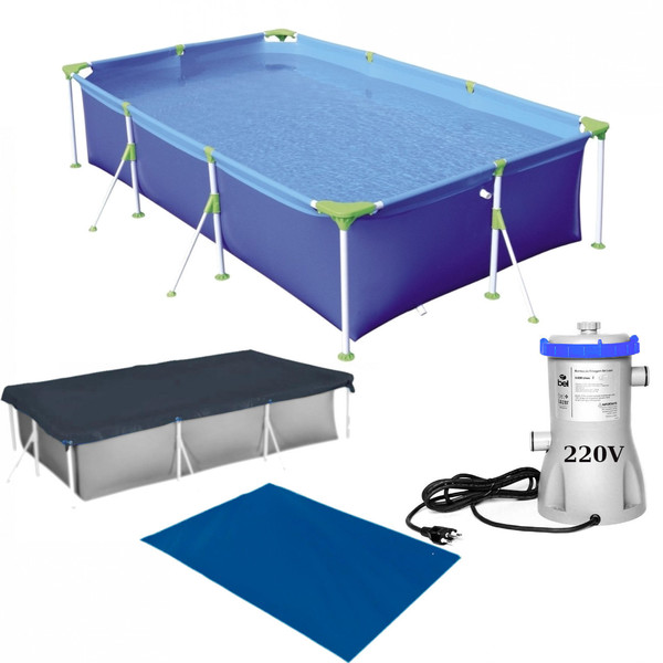 Kit Piscina 3700 Lts Premium Mor + Capa + Forro + Filtro 220v