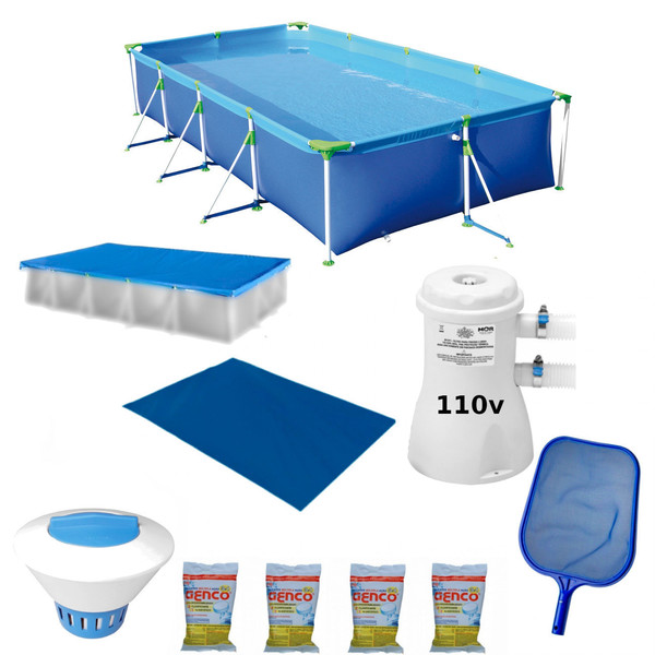 Kit Piscina 5000 L Forro Capa Filtro 110v Cloro Peneira Flutuador Leroy Merlin