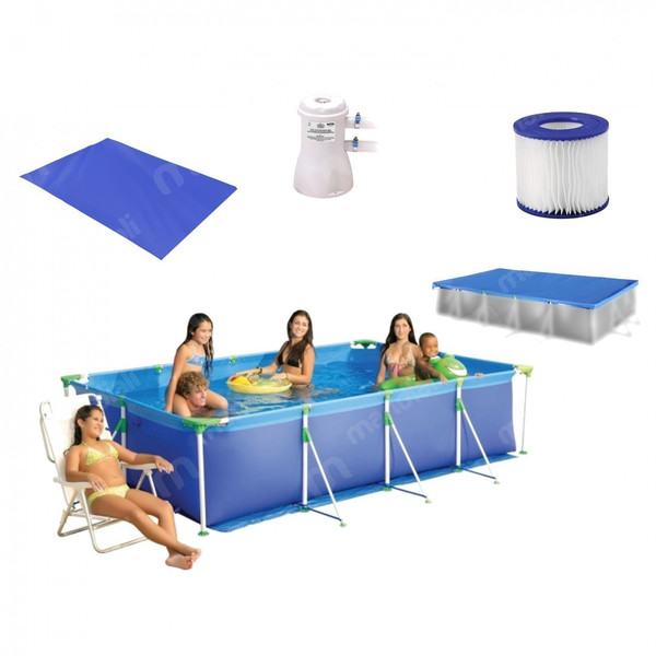 Kit Piscina 5000 L Premium Com Capa Forro Bomba Filtro 220v 2200 L H Leroy Merlin