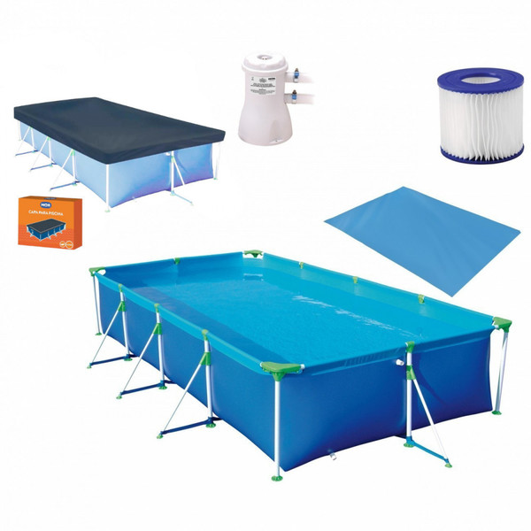 Kit Piscina 6200 L Premium Capa Forro E Bomba Filtro 110v 2200 L H Leroy Merlin