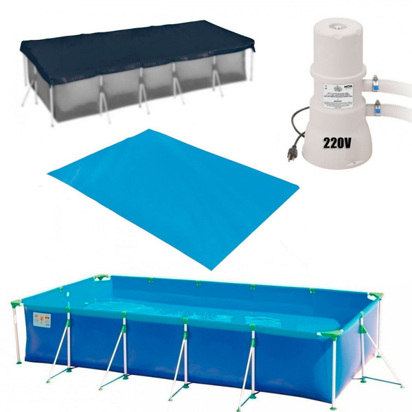 Kit Piscina 7600 L Premium Capa Forro Filtro 220v 3 600 L H Leroy Merlin