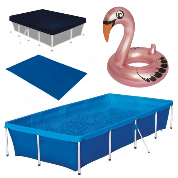 Kit Piscina De Armacao 3000l Capa Forro Boia Cisne Rosa Leroy Merlin