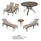 Kit Piscina Jogo Mesa 4 Cadeiras Aluminio E Espreguiçadeiras