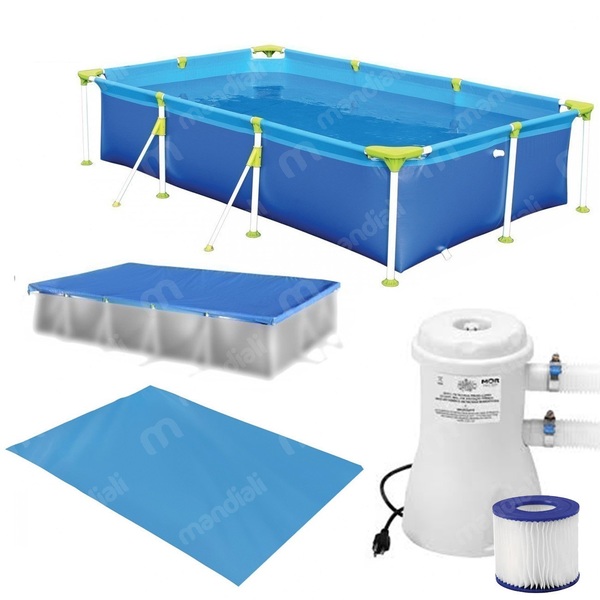 Kit Piscina Premium 2500 L Capa E Forro Em Rafia Filtro 110v 2200 L H Leroy Merlin