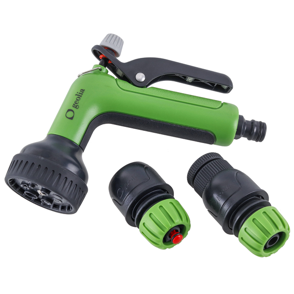 Kit Pistola Plástico  1/2 4 peças 8 Jatos Verde Geolia