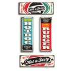 Kit Placa Decorativa MDF Lanchonete Vintage 4un