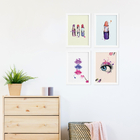 Kit Placa Decorativa MDF Maquiagem 4un 20x30cm