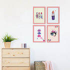 Kit Placa Decorativa MDF Maquiagem 4un 20x30cm