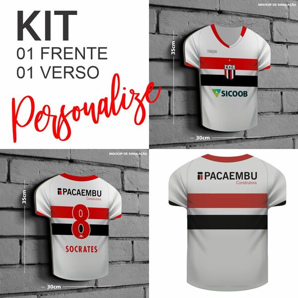 Kit Placa Decorativa Modelo Camiseta Tema Times Brasileiros -