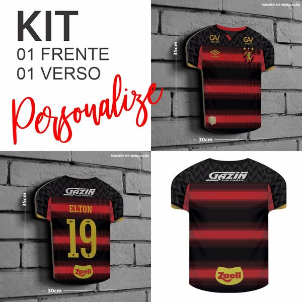 Kit Placa Decorativa Modelo Camiseta Tema Times Brasileiros -