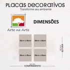 Kit Placa Quadro Borda Infinita 4 Pçs 25x25 Expressões Gamer