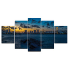 Kit Placa Quadro Decorativo 5pc 3d Borda Infinita Night View
