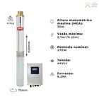 Kit Placa Solar 555w Bomba Ebara Écaros 270w 44v 30mca