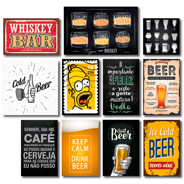 Kit Placas Decorativas Bebidas Frases Mdf 11 Placas Leroy Merlin
