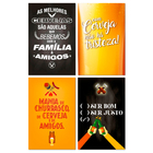 Kit Placas Quadros Cervejas Frases Bebidas 4 Pçs 20x13 Cm