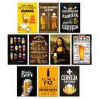 Kit Placas Quadros Decorativo Frases Bebidas 10 Pçs 20x30 Cm