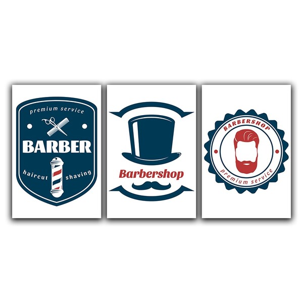 Kit Placas Quadros Decorativos 3 Pçs 20x30 Barbearia 2