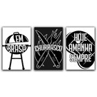 Kit Placas Quadros Decorativos 3 Pçs 20x30 Churrasco