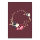 Kit Placas Quadros Decorativos 3 Pçs 20x30 Flores Vinho