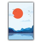 Kit Placas Quadros Decorativos 3 Pçs 20x30 Horizonte Azul