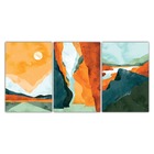 Kit Placas Quadros Decorativos 3 Pçs 20x30 Horizonte Quente