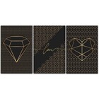 Kit Placas Quadros Decorativos 3 Pçs 20x30 Love Cores - Preto