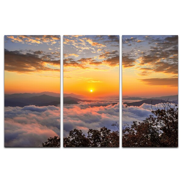 Kit Placas Quadros Decorativos 3 Pçs 30x60 Nascer Do Sol