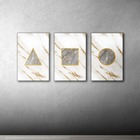 Kit Placas Quadros Decorativos 3 Pçs Mdf 20x30 Forma Mármore