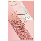 Kit Placas Quadros Decorativos 3 Pçs Mdf 20x30 Formas Rosa