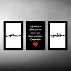 Kit Placas Quadros Decorativos 3pçs 20x30 Deus Amor Gratidão