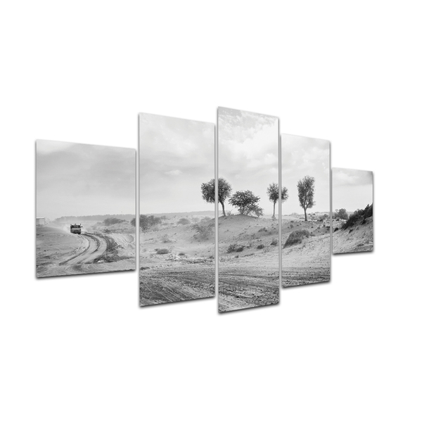 Kit Placas Quadros Decorativos 5 Pç 3d Borda Infinita Desert