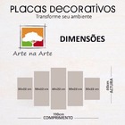 Kit Placas Quadros Decorativos 5 Pç 3d Borda Infinita Flor 2