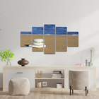 Kit Placas Quadros Decorativos 5 Pç 3d Borda Infinita Pedras