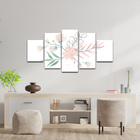 Kit Placas Quadros Decorativos 5 Pçs 3d Borda Infinita Flor