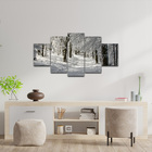 Kit Placas Quadros Decorativos 5 Pçs 3d Borda Infinita Neve