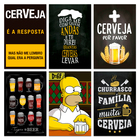 Kit Placas Quadros Decorativos Cervejas Frase 6 Pçs 20x13 Cm