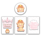 Kit Placas Quadros Decorativos Infantil 20x30 E 20cm Redondo