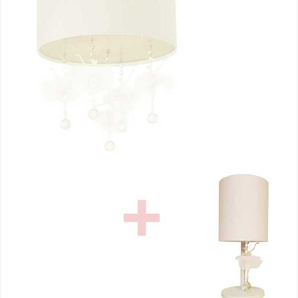 Kit Plafon Bailarinas 2 30x15+ Abajur 20x40 (1 Ping.) Cor Bra