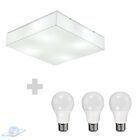 Kit Plafon De Sobrepor Quadrado Acrílico 30x30 C/ Lâmpada Bul