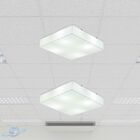 Kit Plafon De Sobrepor Quadrado Acrílico 30x30 C/ Lâmpada Bul