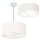 Kit Plafon Md-3014 Pendente Md-4049 Cúpula Em Tecido 50cm Bra