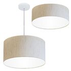 Kit Plafon Md-3014 Pendente Md-4049 Cúpula Em Tecido 50cm Lin