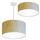 Kit Plafon Md-3014 Pendente Md-4049 Cúpula Em Tecido 50cm Rús