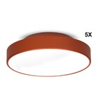 Kit Plafon Painel Redondo 25cm Para 2 Lâmpadas Cobre 5 Peças