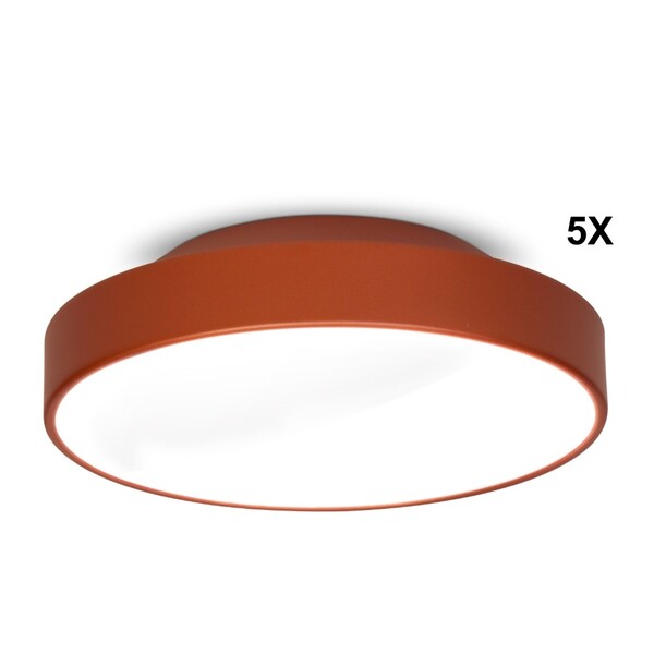 Kit Plafon Painel Redondo 25cm Para 2 Lâmpadas Cobre 5 Peças