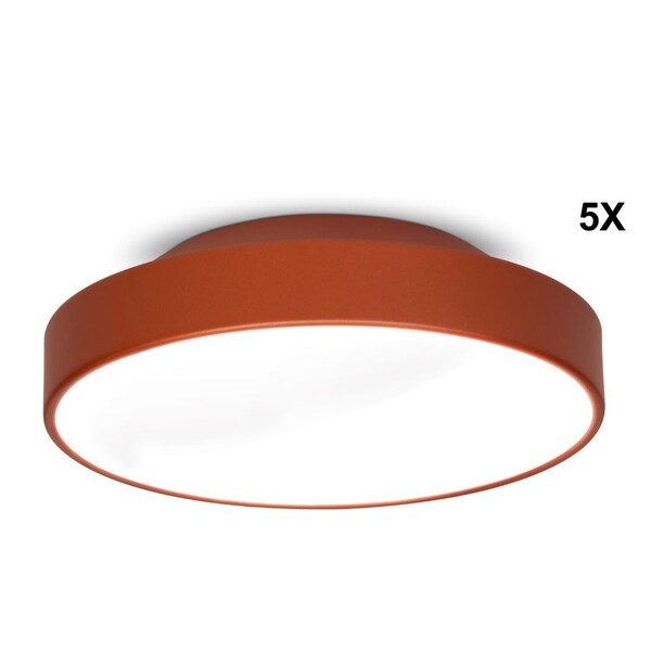 Kit Plafon Painel Redondo 30cm Para 2 Lâmpadas Cobre 5 Peças